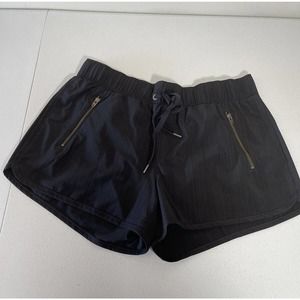 Athleta 3" Sway Shorts Black Drawstring Waist Zip Pockets